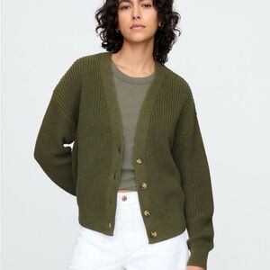 GAP Olive Button-Up Women's Cardigan